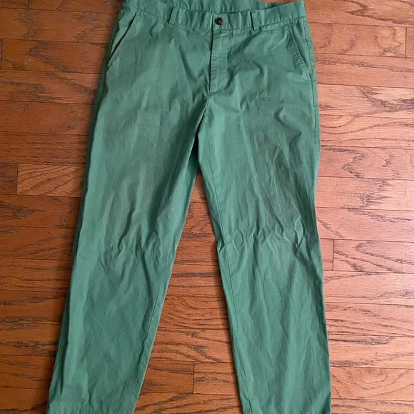 Brooks Brothers 346 Green Khakis 35 32 - Picture 1 of 4